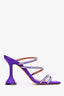 Amina Muadi Purple Sating Crystal Heels Size 35.5