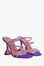 Amina Muadi Purple Sating Crystal Heels Size 35.5