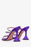 Amina Muadi Purple Sating Crystal Heels Size 35.5