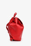 Longchamp Red Leather Le Pliage "Sac A Dos" Backpack