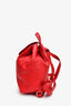 Longchamp Red Leather Le Pliage "Sac A Dos" Backpack