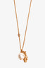 Louis Vuitton Gold Tone Faux Pearl Hot Air Balloon Pendant Necklace