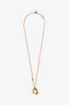 Louis Vuitton Gold Tone Faux Pearl Hot Air Balloon Pendant Necklace