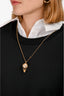 Louis Vuitton Gold Tone Faux Pearl Hot Air Balloon Pendant Necklace