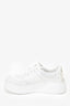 Gucci White Leather GG Embossed Sneaker Size 37.5