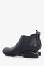 Alexander Wang Black Leather 'Kori' Ankle Boots with Silver Cutout Size 37