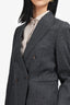 Brunello Cucinelli Grey Linen/Wool Double Breasted Blazer Size 36