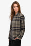 Burberry Grey Check Button Down Shirt Size M