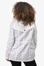 Burberry Brit White Nylon Zip-Up Jacket with Packable Hood Size 6 US