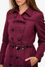 Burberry London Purple Trench Coat with Belt Size 6 US
