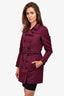 Burberry London Purple Trench Coat with Belt Size 6 US