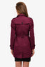 Burberry London Purple Trench Coat with Belt Size 6 US