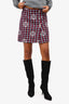 Maje Red/Blue Tweed Mini Skirt Size 36