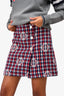 Maje Red/Blue Tweed Mini Skirt Size 36