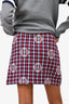 Maje Red/Blue Tweed Mini Skirt Size 36