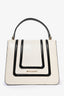 Bvlgari White/Black Leather 'Serpenti' Small Top Handle with Strap