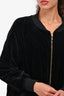 Sonia Rykiel Black Velvet Quilted Zip-Up Cinched Waisted Jacket Size S