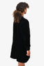 Sonia Rykiel Black Velvet Quilted Zip-Up Cinched Waisted Jacket Size S