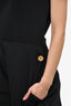 Patou Black One Ruffle Sleeveless Romper Size 40