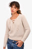 Nili Lotan Light Grey Cashmere Knit 'Alix' Lace-Up Sweater Size S