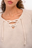 Nili Lotan Light Grey Cashmere Knit 'Alix' Lace-Up Sweater Size S