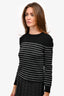 Saint Laurent Black/Silver Metallic Striped Knit Sweater Size XS