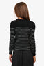 Saint Laurent Black/Silver Metallic Striped Knit Sweater Size XS