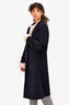 Loro Piana Vintage Navy Blue Virgin Wool Single Breasted Coat Size 10 US