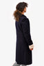 Loro Piana Vintage Navy Blue Virgin Wool Single Breasted Coat Size 10 US