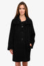 Max Mara Black Alpaca/Wool Button Down Coat Size 10 US
