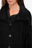 Max Mara Black Alpaca/Wool Button Down Coat Size 10 US