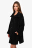 Max Mara Black Alpaca/Wool Button Down Coat Size 10 US