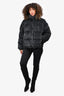 Moncler Grey Velvet Down Puffer Jacket Size 3