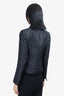 Arkis Black Satin Textured Blazer Size S
