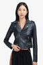 Maje Black Leather Biker Jacket Size 36