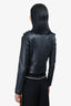 Maje Black Leather Biker Jacket Size 36