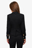 Smythe Black Knit Cuff Double Breasted Blazer Size 2