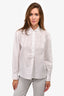 Sandro White Collared Logo Collared Shirt Size 1
