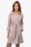 Salvatore Ferragamo Vintage Purple Belted Trench Coat Size 38