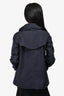 Burberry Navy Nylon Zip Jacket with Convertible Hood Size S