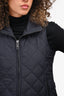 Burberry London Black Quilted Fitted Vest Size S