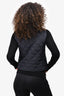 Burberry London Black Quilted Fitted Vest Size S