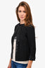St. John Black Wool Sequin Embellished Single Hook Evening Jacket Size 4