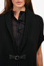 Salvatore Ferragamo Black Wool Cap Sleeve Belted Cardigan Size S