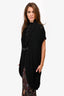 Salvatore Ferragamo Black Wool Cap Sleeve Belted Cardigan Size S