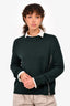 Proenza Schouler Forest Green Wool/Silk/Cashmere Zip Detail Sweater Size M