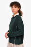 Proenza Schouler Forest Green Wool/Silk/Cashmere Zip Detail Sweater Size M
