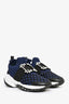 Roger Vivier Navy Nylon Crystal Buckle Sneakers Size 39