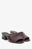 Pre-Loved Chanel™ 2022 Burgundy Leather Pearl Embellished Heeled Mules Size 37