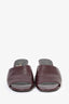 Pre-Loved Chanel™ 2022 Burgundy Leather Pearl Embellished Heeled Mules Size 37